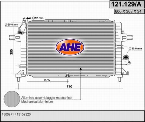 AHE 121.129/A - Radiateur, refroidissement du moteur droxauto.com