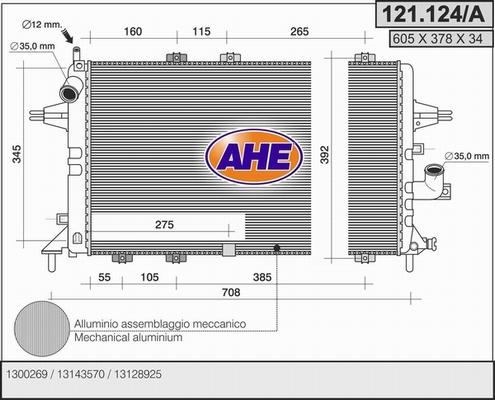 AHE 121.124/A - Radiateur, refroidissement du moteur droxauto.com