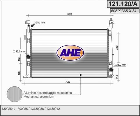 AHE 121.120/A - Radiateur, refroidissement du moteur droxauto.com