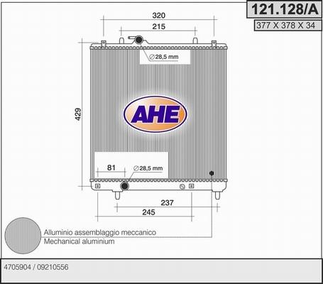 AHE 121.128/A - Radiateur, refroidissement du moteur droxauto.com