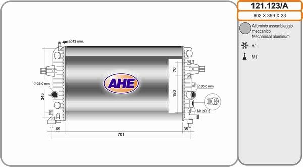 AHE 121.123/A - Radiateur, refroidissement du moteur droxauto.com