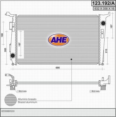 AHE 123.192/A - Radiateur, refroidissement du moteur droxauto.com