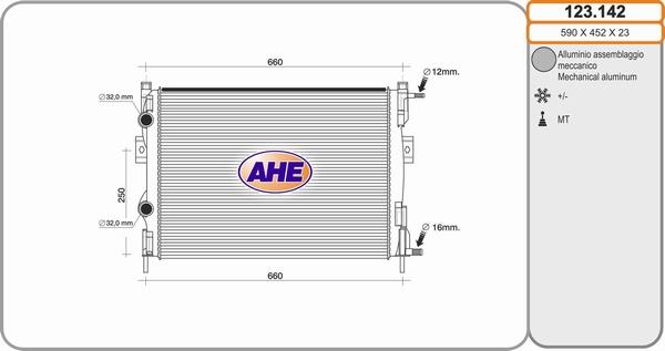 AHE 123.142 - Radiateur, refroidissement du moteur droxauto.com