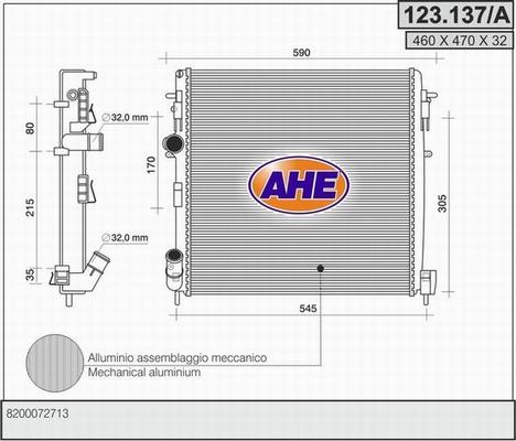 AHE 123.137/A - Radiateur, refroidissement du moteur droxauto.com