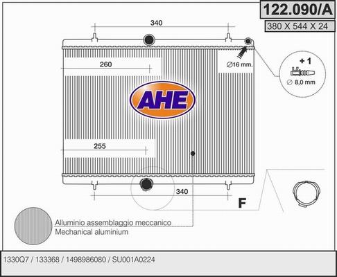 AHE 122.090/A - Radiateur, refroidissement du moteur droxauto.com