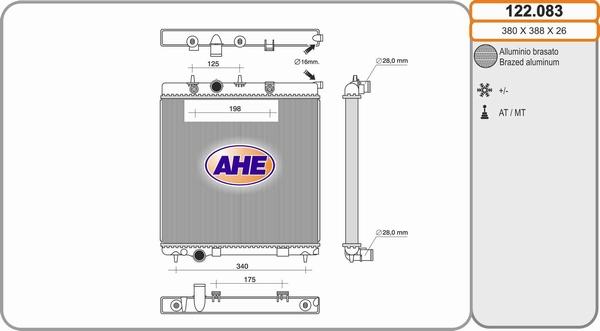 AHE 122.083 - Radiateur, refroidissement du moteur droxauto.com