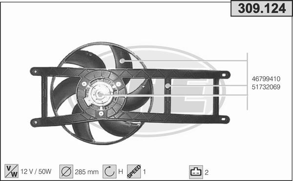 AHE 309.124 - Ventilateur, refroidissement du moteur droxauto.com