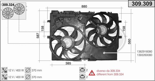 AHE 309.309 - Ventilateur, refroidissement du moteur droxauto.com