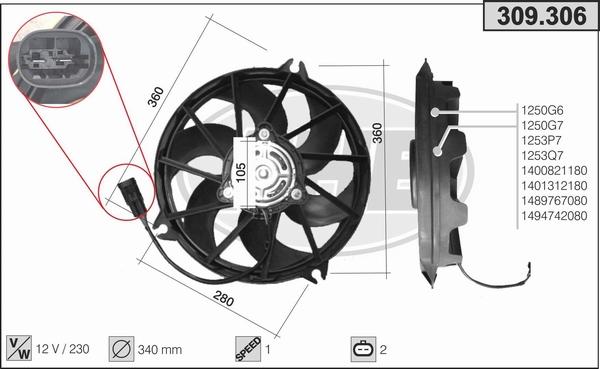 AHE 309.306 - Ventilateur, refroidissement du moteur droxauto.com