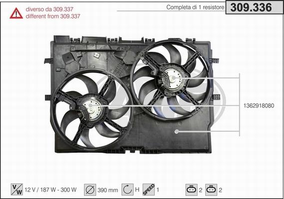 AHE 309.336 - Ventilateur, refroidissement du moteur droxauto.com