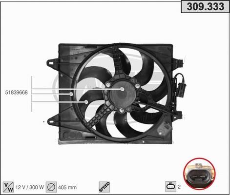 AHE 309.333 - Ventilateur, refroidissement du moteur droxauto.com
