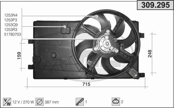 AHE 309.295 - Ventilateur, refroidissement du moteur droxauto.com
