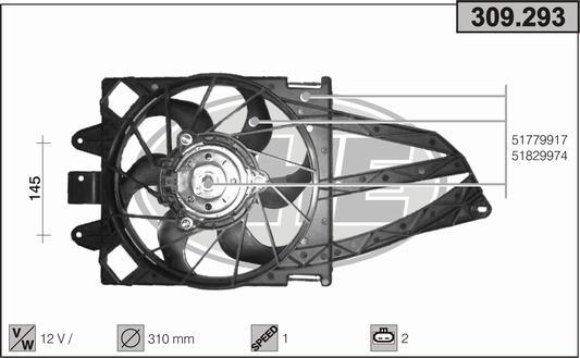 AHE 309.293 - Ventilateur, refroidissement du moteur droxauto.com