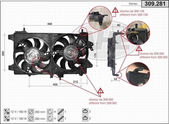AHE 309.281 - Ventilateur, refroidissement du moteur droxauto.com