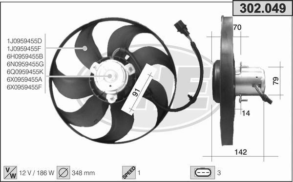 AHE 302.049 - Ventilateur, refroidissement du moteur droxauto.com