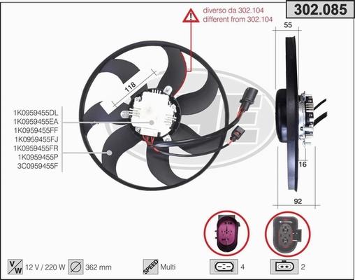 AHE 302.085 - Ventilateur, refroidissement du moteur droxauto.com