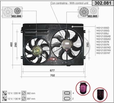 AHE 302.081 - Ventilateur, refroidissement du moteur droxauto.com