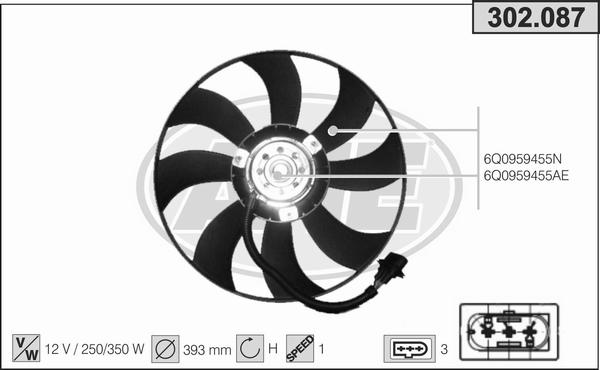 AHE 302.087 - Ventilateur, refroidissement du moteur droxauto.com