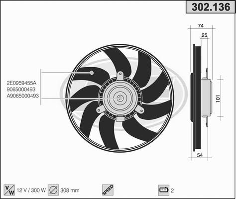 AHE 302.136 - Ventilateur, refroidissement du moteur droxauto.com