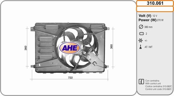 AHE 310.061 - Ventilateur, refroidissement du moteur droxauto.com
