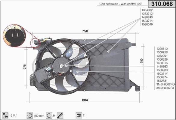 AHE 310.068 - Ventilateur, refroidissement du moteur droxauto.com