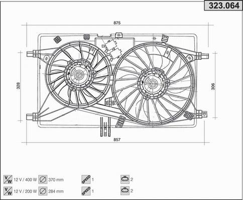 AHE 323.064 - Ventilateur, refroidissement du moteur droxauto.com