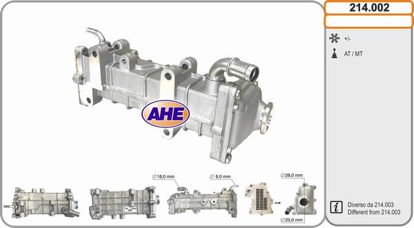 AHE 214.002 - Radiateur, réaspiration des gaz d'échappement droxauto.com