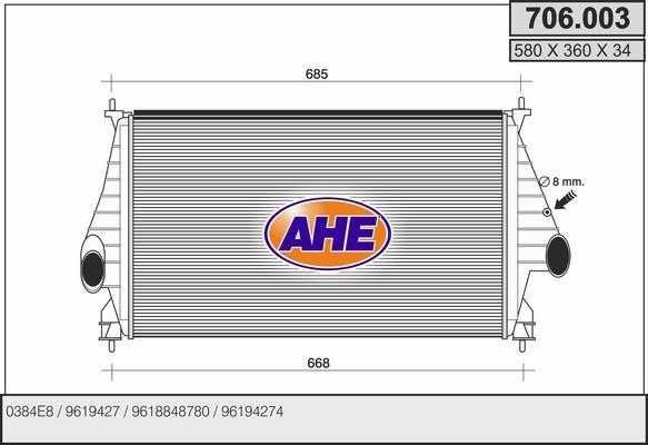 AHE 706.003 - Intercooler, échangeur droxauto.com