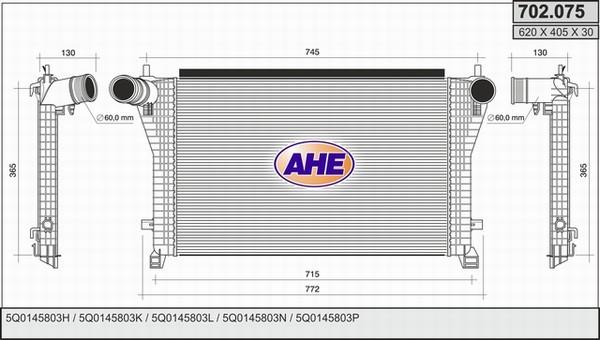 AHE 702.075 - Intercooler, échangeur droxauto.com
