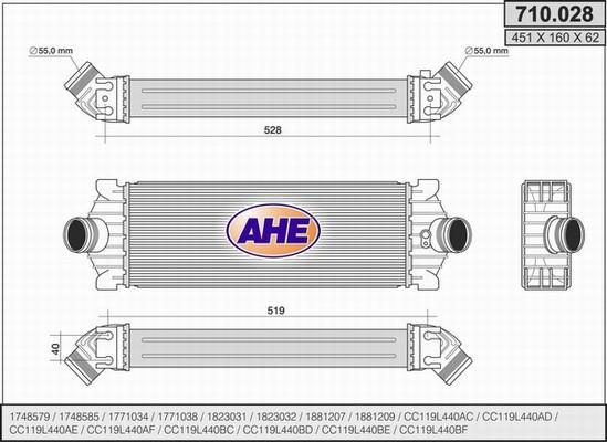 AHE 710.028 - Intercooler, échangeur droxauto.com