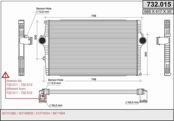 AHE 732.015 - Intercooler, échangeur droxauto.com