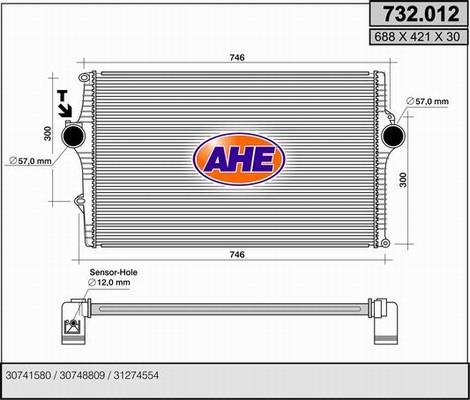 AHE 732.012 - Intercooler, échangeur droxauto.com