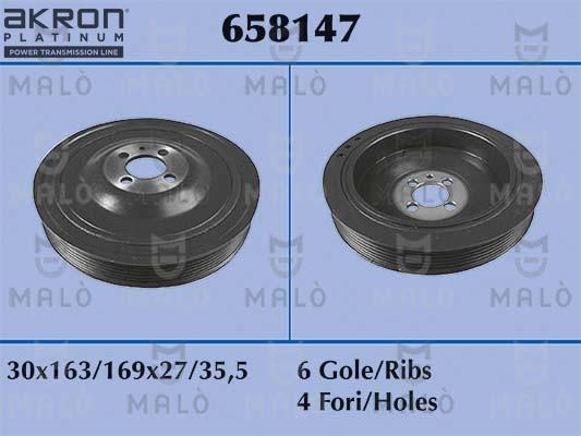 AKRON-MALÒ 658147 - Poulie, vilebrequin droxauto.com