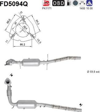 AS FD5094Q - Filtre à particules / à suie, échappement droxauto.com