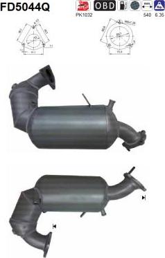 AS FD5044Q - Filtre à particules / à suie, échappement droxauto.com