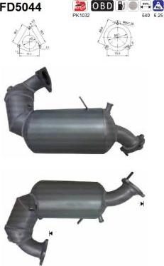 AS FD5044 - Filtre à particules / à suie, échappement droxauto.com