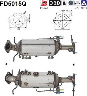 AS FD5015Q - Filtre à particules / à suie, échappement droxauto.com