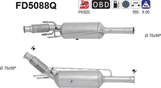 AS FD5088Q - Filtre à particules / à suie, échappement droxauto.com