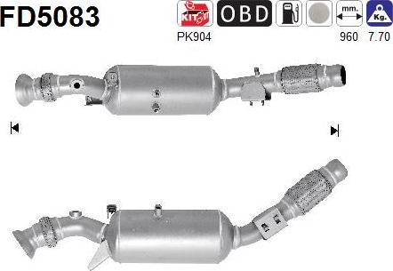 AS FD5083 - Filtre à particules / à suie, échappement droxauto.com