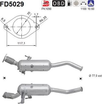 AS FD5029 - Filtre à particules / à suie, échappement droxauto.com
