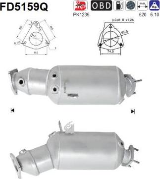 AS FD5159Q - Filtre à particules / à suie, échappement droxauto.com