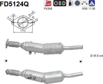 AS FD5124Q - Filtre à particules / à suie, échappement droxauto.com