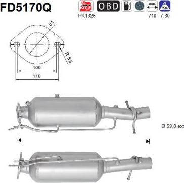 AS FD5170Q - Filtre à particules / à suie, échappement droxauto.com