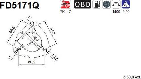 AS FD5171Q - Filtre à particules / à suie, échappement droxauto.com