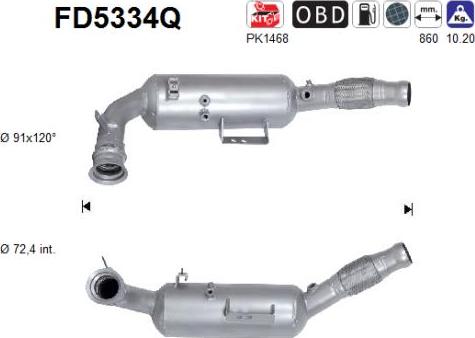 AS FD5334Q - Filtre à particules / à suie, échappement droxauto.com