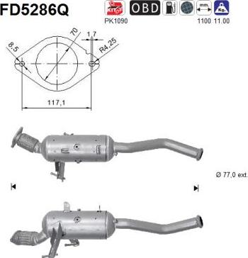 AS FD5286Q - Filtre à particules / à suie, échappement droxauto.com