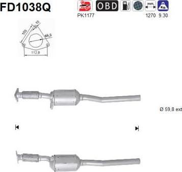 AS FD1038Q - Filtre à particules / à suie, échappement droxauto.com