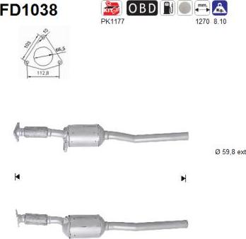 AS FD1038 - Filtre à particules / à suie, échappement droxauto.com
