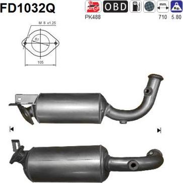 AS FD1032Q - Filtre à particules / à suie, échappement droxauto.com