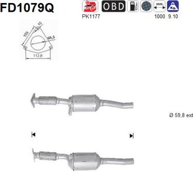 AS FD1079Q - Filtre à particules / à suie, échappement droxauto.com